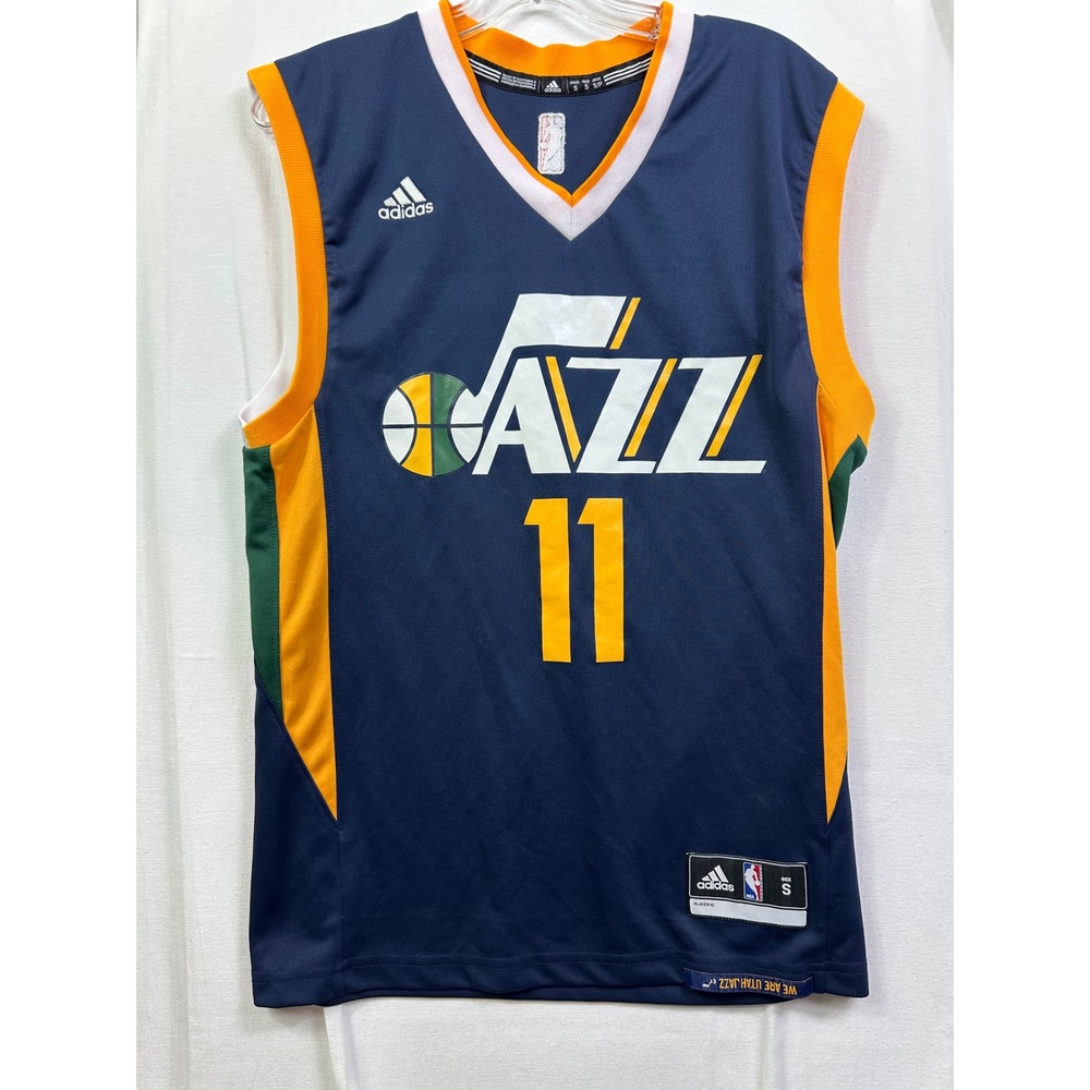 Adidas Utah Jazz #11 Exum Basketball Jersey‎ Men's Size S Navy Orange